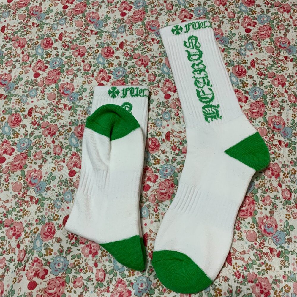 Chrome Hearts Green Lettering Socks - Picture 6 of 7